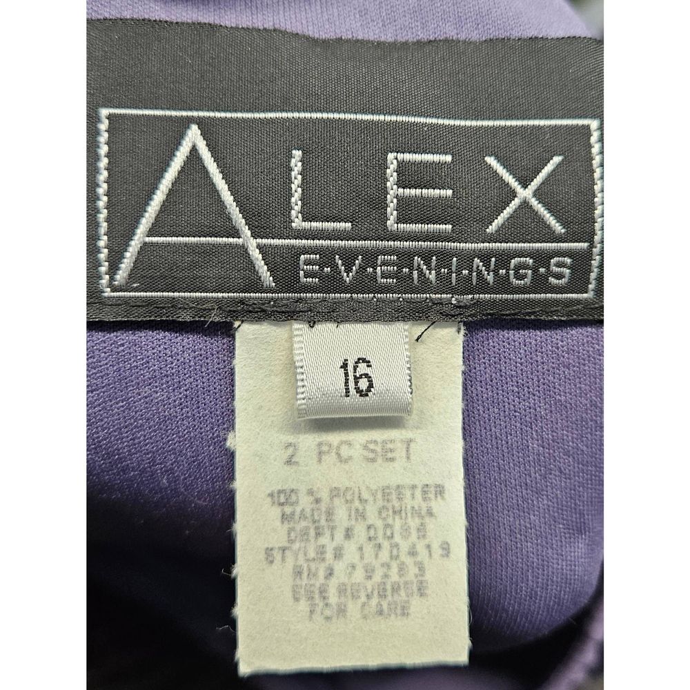 Alex Evenings Purple Chiffon Pleat Maxi Gown Size 16 New With Tags Formal Prom W - Picture 6 of 9